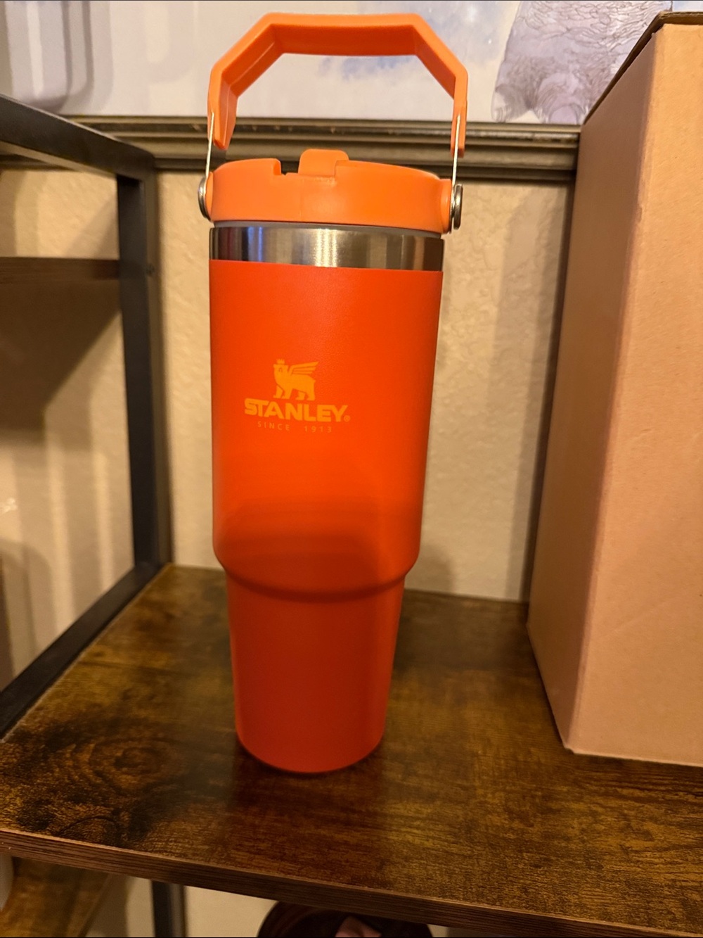 Stanley 30oz FlipTop H20 tumbler orange with handle